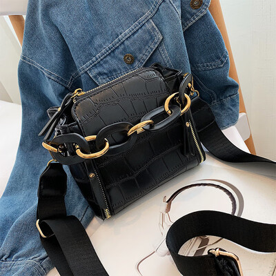 

Ins Texture Fashion Crocodile Bucket Womens Bag 2019 New Bag Korean Joker Broadband Single Shoulder Messenger Bag