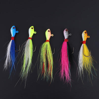 

Greensen 5pcsset Lead Hook With Feather Fishing Tackle Lure Baits Lead Jig Jigging Head