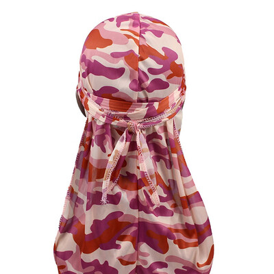 

Long Tail Satin Print Turban Hijab Cap Hair Accessories Cancer Chemo Hat For Men Women