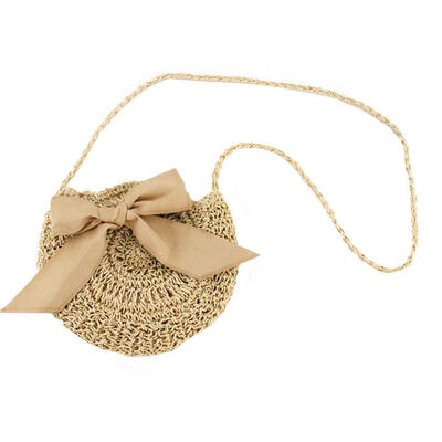 

Woven Shoulder Messenger Handbags Women Knitted Beach Round Crossbody Bags