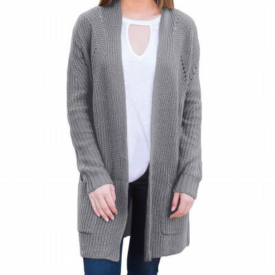 

Wool knit sweater long sleeve long cardigan sweater