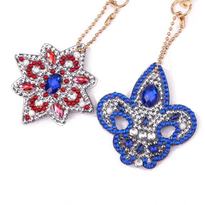 

4pcs DIY Full Drill Special Shaped Diamond Painting Keychain Pendant Gifts