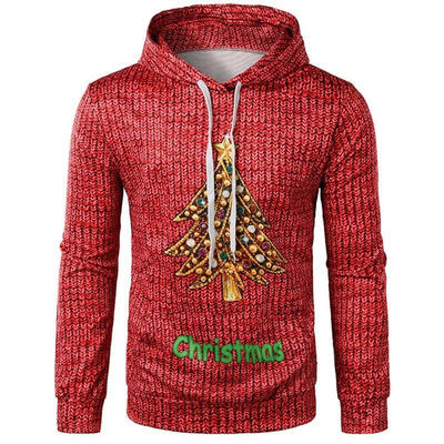 

Men Christmas Hoodie Sweater Sweatshirt Jacket Coat Pullover Christmas tree Top