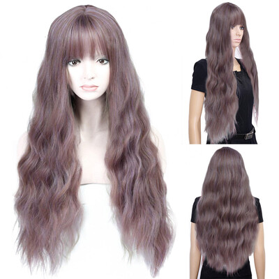 

〖Follure〗Long Mix Purple Women Wigs Heat Resistant Synthetic Kinky Curly Wigs for Women