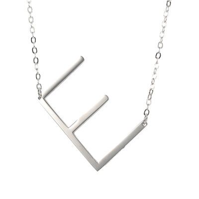 

Alphabet Necklace Silver Plated Initial Letter Alphabet A - Z Choker Pendant