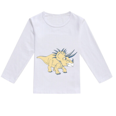 

Toddler Baby Kids Boys Girls Spring Dinosaur Print Tops T-shirt Casual Clothes