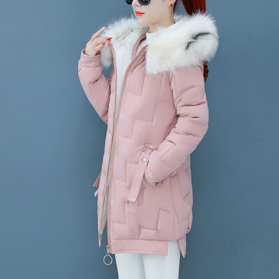 

Tailored Vointage Women Winter Warm Coat Hooded Thick Warm Slim Jacket Long Overcoat