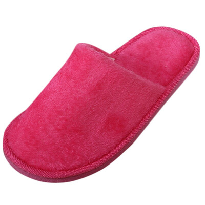 

Rose Women Warm Home Plush Soft Slippers Indoors Anti-slip Winter Floor Bedroom Shoes