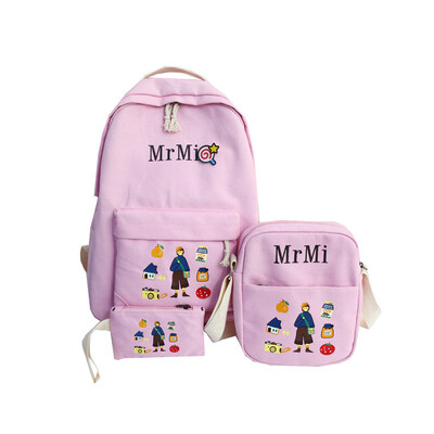 

Canvas shoulder bag&large capacity backpack for junior high school students in Yusuku Uzzang Junior High School