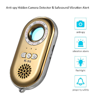 

Portable Anti-spy Hidden Camera Detector Wireless RF Infrared 3-in-1 Safesound Vibration Alert with Mini LEDs Flashlight for Home