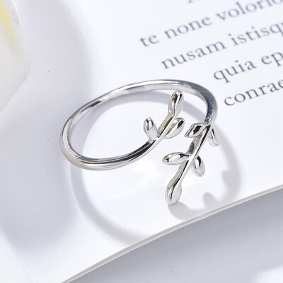 

Simple Unisex Rings Bow-knot Olive Tree Branch Leaf Open Ring For Women Girl Wedding Ring Adjustable Knuckle Finger Jewelry Xmas