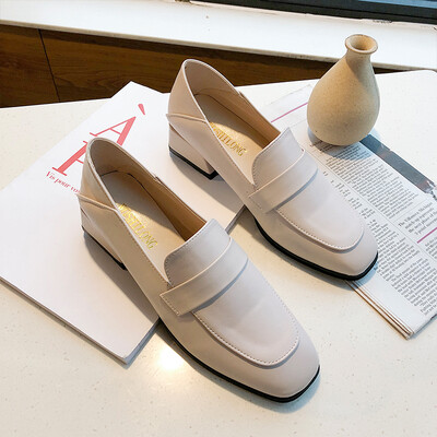 

High-heeled shoes women 2019 new net red lazy one pedal bean shoes night shoes Joker with thick documentary shoes women
