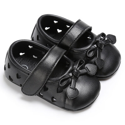 

Baby Girls Princess Shoes Kidsborn PU Leather Bow Hollow Heart-Shaped Soft Soled Anti-Slip Shoe