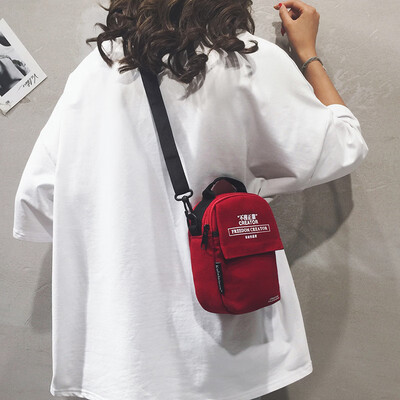 

Net red small bag female 2019 new ins personality fashion student small cloth bag Korean version of the canvas slung shoulder bag