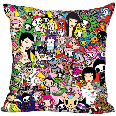 

Tokidoki Pillow Cover Bedroom Home Office Decorative Pillowcase Square Zipper Pillow Cases Satin Fabric No Fade