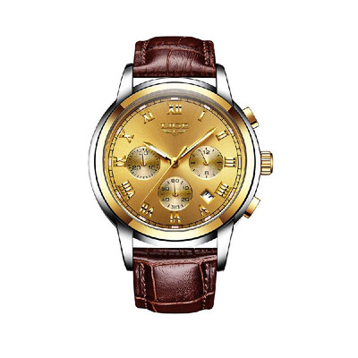 

LIGE 9810 Men Watch Quartz Business Simple Wristwatch Calendar Date Hour Minute Second Display Timer 3ATM Waterproof Fashion Casua