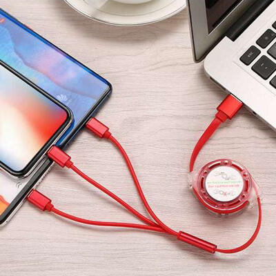 

Micro USB Type-C Lightning 3-in-1 USB Charging Cable 3A For IPhone Samsung Galaxy LG HTC 1m33ft-1m