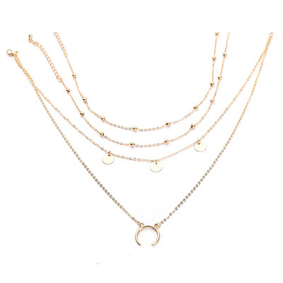 

Elegant Women Long Pendant Necklace Vintage Bohemian Geometric Girl Chain Choker Set Lady Jewelry Gift