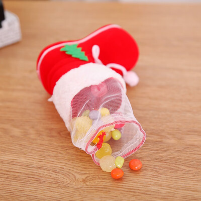 

FUNNYBUNNY Candy Boots Flocking Socks Ornaments Xmas Decor Bag Kids Santa Christmas Gift