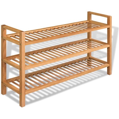 

Shoe Rack with 3 Shelves Solid Oak Wood 394"x106"x234