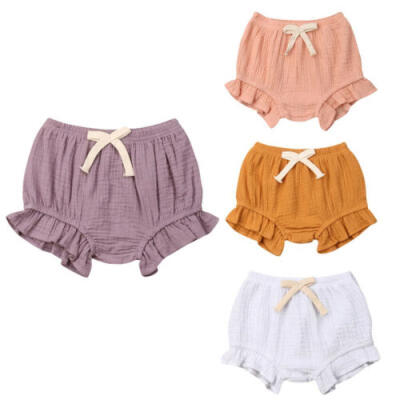 

US Infant Baby Boy Girl Panties Shorts Newborn Solid Bloomer Diaper Cover Briefs