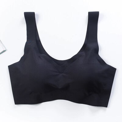 

2019 Sexy Bra With Pads Vest Tops Rimless Bras Seamless Push Up Bra Plus Size  Underwear Wireless Bra Blackwhitenude