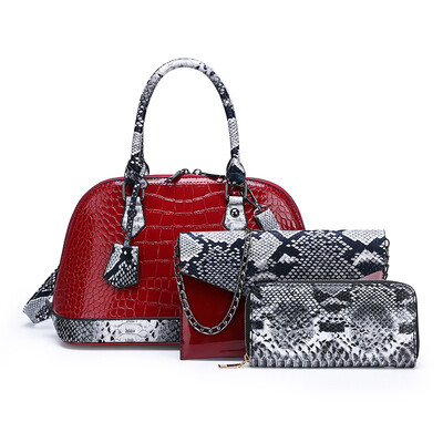 

Portable ladies crocodile pattern shoulder diagonal cross-shell mother bag