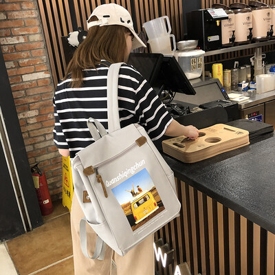 

Korean version of Guzhukan schoolbag for young girls High School Students Campus Capacity Shoulder bag ins Wind&Day Edition