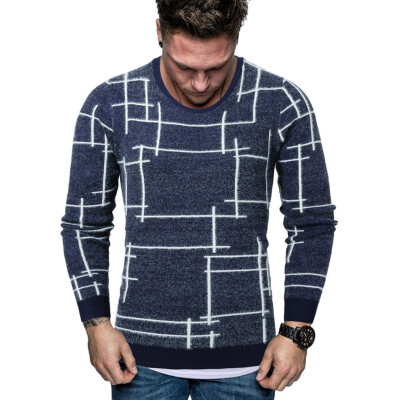 

Toponeto Men New Autumn Winter Splicing Casual Long Sleeve Knitting Sweaters Tops Blouse