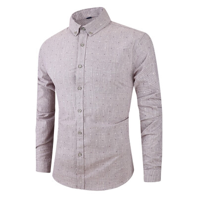 

Tailored Mens Long Sleeve Button Turndown Collar Dot Casual Top Blouse Shirts