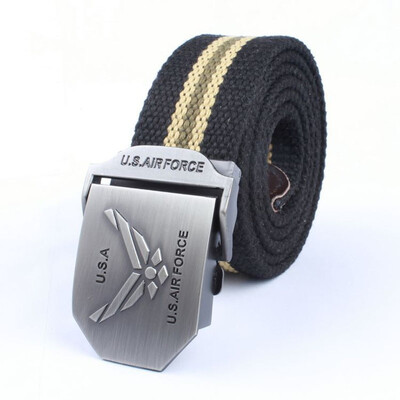 

Hot selling new Unisex belt high quality canvas weaving Alloy Automatic buckle Men belt outdoor casual Men&Women cowboy belt