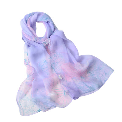 

Gobestart Fashion Women Lotus Printing Long Soft Wrap Scarf Ladies Shawl Scarves