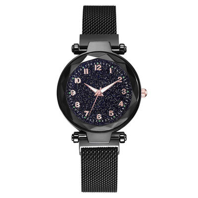 

Women Starry Sky Watch Fashion Magnet Buckle Mesh Band Roman Number Quartz Wristwatch Women Luxury Watches Zegarek Damski