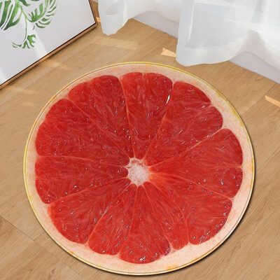 

Toponeto Fashion Simulated Fruit Round Flannel Bathroom Kitchen Carpet 80cm