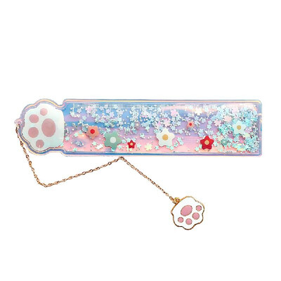 

Creative Cartoon Ruler Multifunctional Bookmark with Metal Pendant Study Stationery 12cm for School Students Office