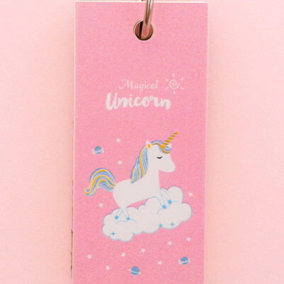 

1 Pc New Fashion Creative Rainbow Unicorn Buckle Hoop Retractable Notebook consort School Office Supplies Random Color