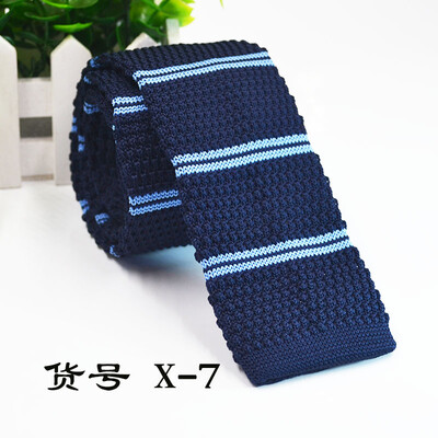 

Knit flat striped tie 5CM narrow section mens business tie direct