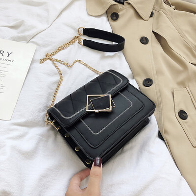 

Advanced foreign gas bag chic texture chain bag new 2019100 small square bag single shoulder oblique satchel bag