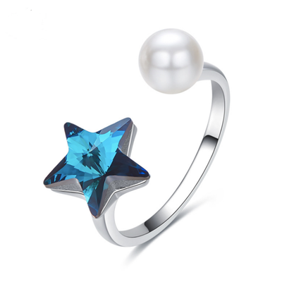 

925 Sterling Silver Stars Sunflower Shape Ring for Wide Band Women Girls Swarovski Crystals Jewelry Sizer Adjuster for Loose Rings