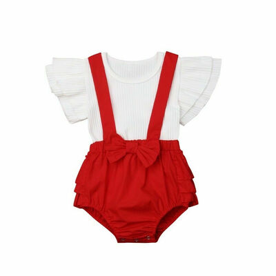 

Christmas Sister Match Kid Baby Girl Ruffle Dress Tops Bib Pants Xmas Outfits