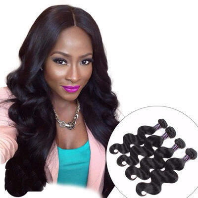 

4 Bundles Malaysian Body Wave Human Hair Weaving Bundles Extensions Natural Black Non Remy Double Weft Human Hair Weave