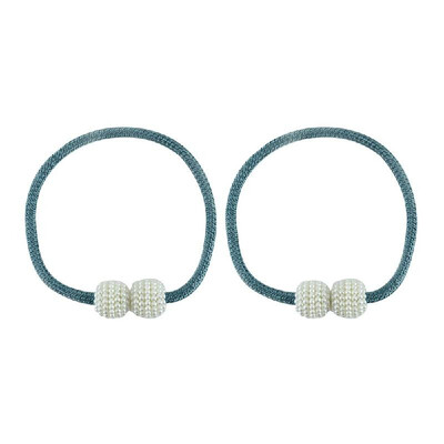 

1Pair Curtain Magnetic Tiebacks Magnet Pearls Ball Strap Holdbacks