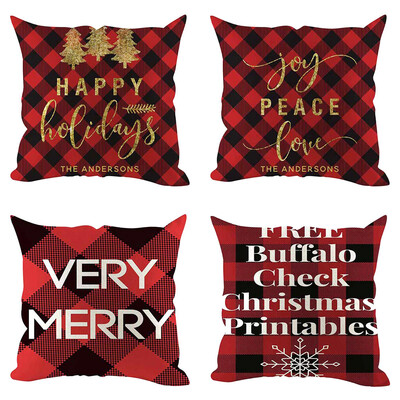 

Siaonvr 4Pcs Christmas Pillow Cover Pillowcases Decorative Sofa Cushion Cover Decoration