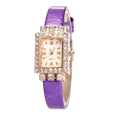 

Fine watch with small dial watch ladies fashion diamond square watch rectangular European&American simple watch