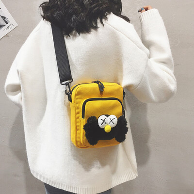 

Cute canvas small bag female 2019 new ins Japanese Harajuku single shoulder Messenger bag cartoon Sesame Street bag tide