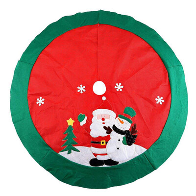 

〖Follure〗Christmas Tree Skirt Ornaments Red Elk Tartan Base Floor Xmas Home Decor