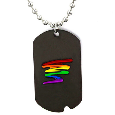 

Hot Trendy Colorful Stainless Steel Pendant Necklace Pride Lesbian Gay Couple Lapel Necklace For Men Women Fashion Jewelry Gift