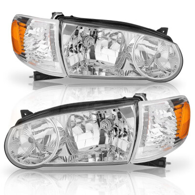 

Headlights Assembly for 2001-2002 Toyota Corolla wCorner Signal Headlamps Pair