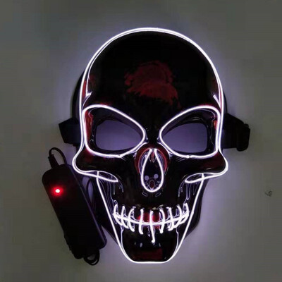 

Skull Mask Halloween Party Masque Masquerade Masks Neon Maske Light Glow In The Dark Mascara Horror Maska Glowing Masker Purge