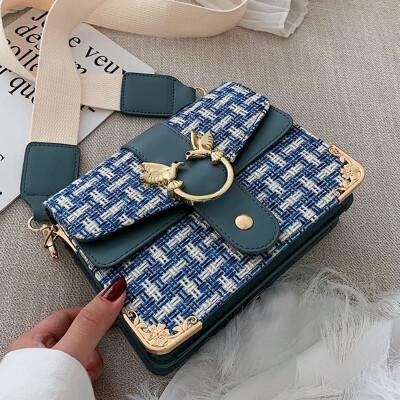 

Small bag woman 2019 new Chaohan version of the sub-splice small square bag autumn chain 100 oblique satchel bag